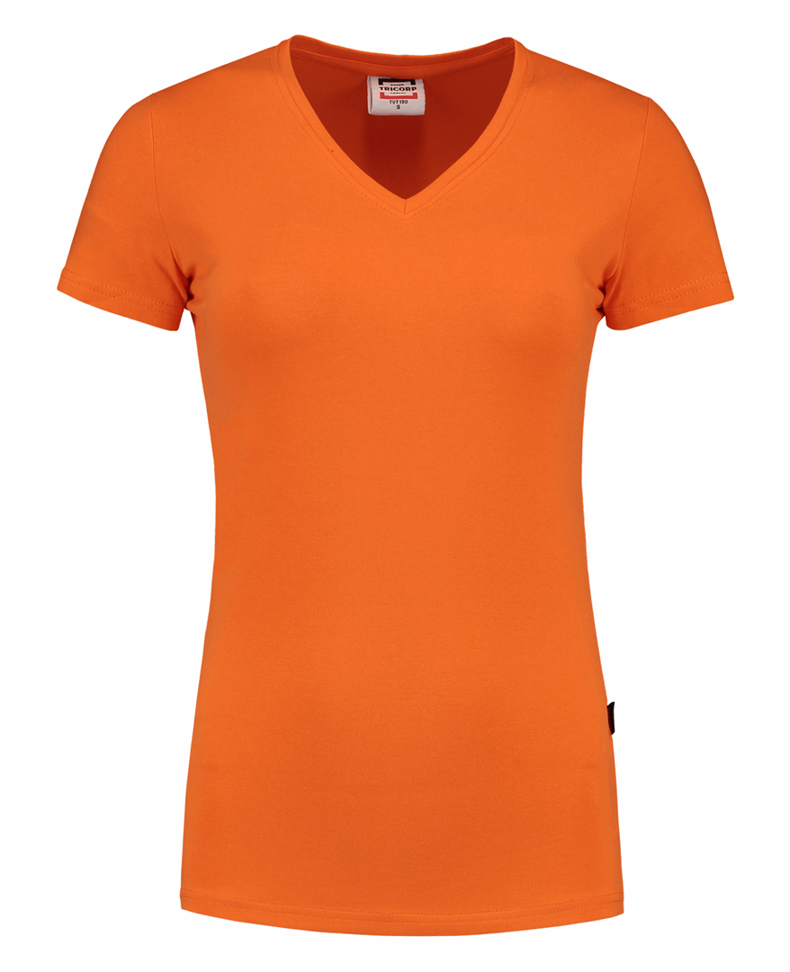 Klassiek Een hekel hebben aan schaak T-Shirt V Hals Slim Fit Dames, maat: XXL, kleur: Orange | JIP SNEL